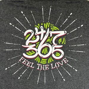 Loomstate Sheetz 24/7 365 Feel The Love Pocket T-Shirt Mens Large Grey Employee